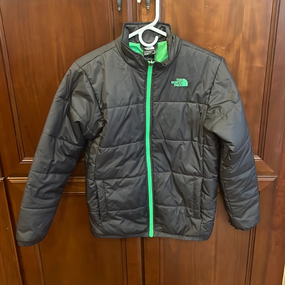Grey North face Jacket size L (14-16)